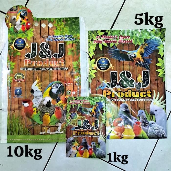 J&J Premium Seed for Lovebird, Falk, and Parrot - 1kg, 5kg, 10kg