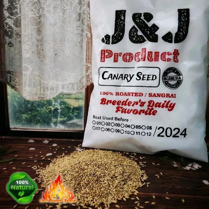 Canary seed / Safflower / Gandum / Jewawut / Nigger / Gabah / Flax Premium seed Pakan makanan burung 1kg