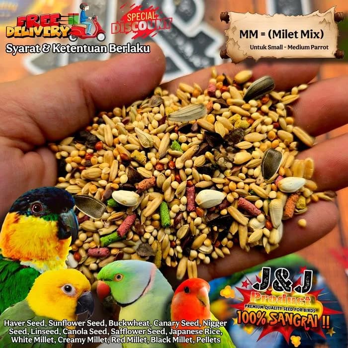 Milet Mix 5kg J&J Premium Seed Pakan Burung Milet Campur