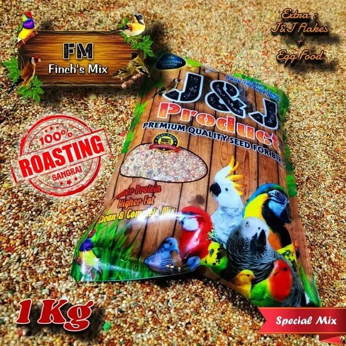 Pakan burung FINCH MIX 1kg JJ Premium seed emprit pipit