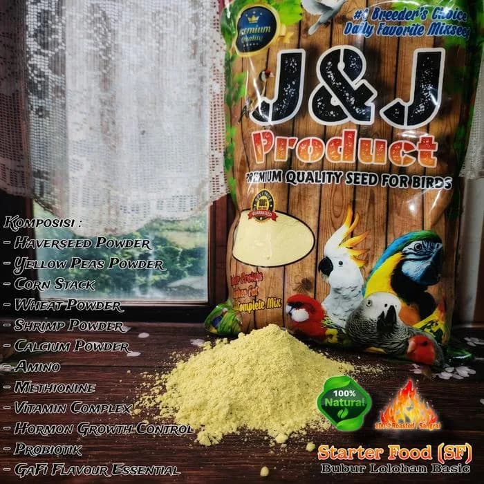 J&J Product Starter food 1kg Bubur loloh Makanan burung lolohan anakan